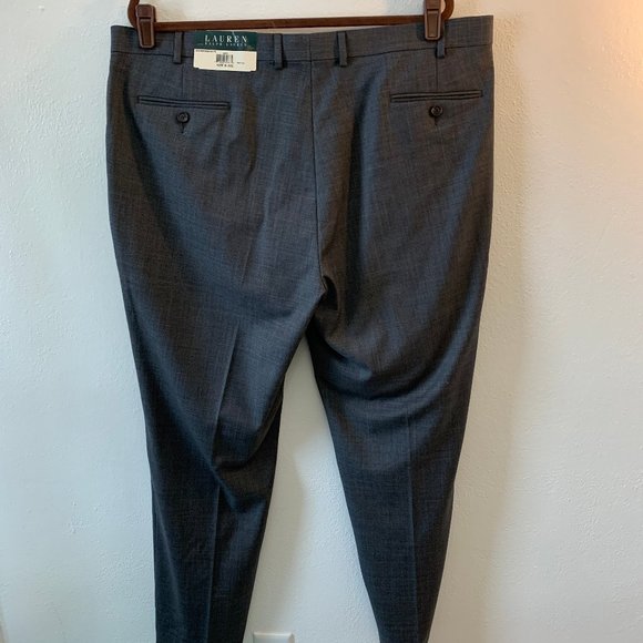 NWT, Ralph Lauren Men’s Grey Ultra Flex Flat Front No Cuff Dress Pant 42wx32L - Picture 4 of 8
